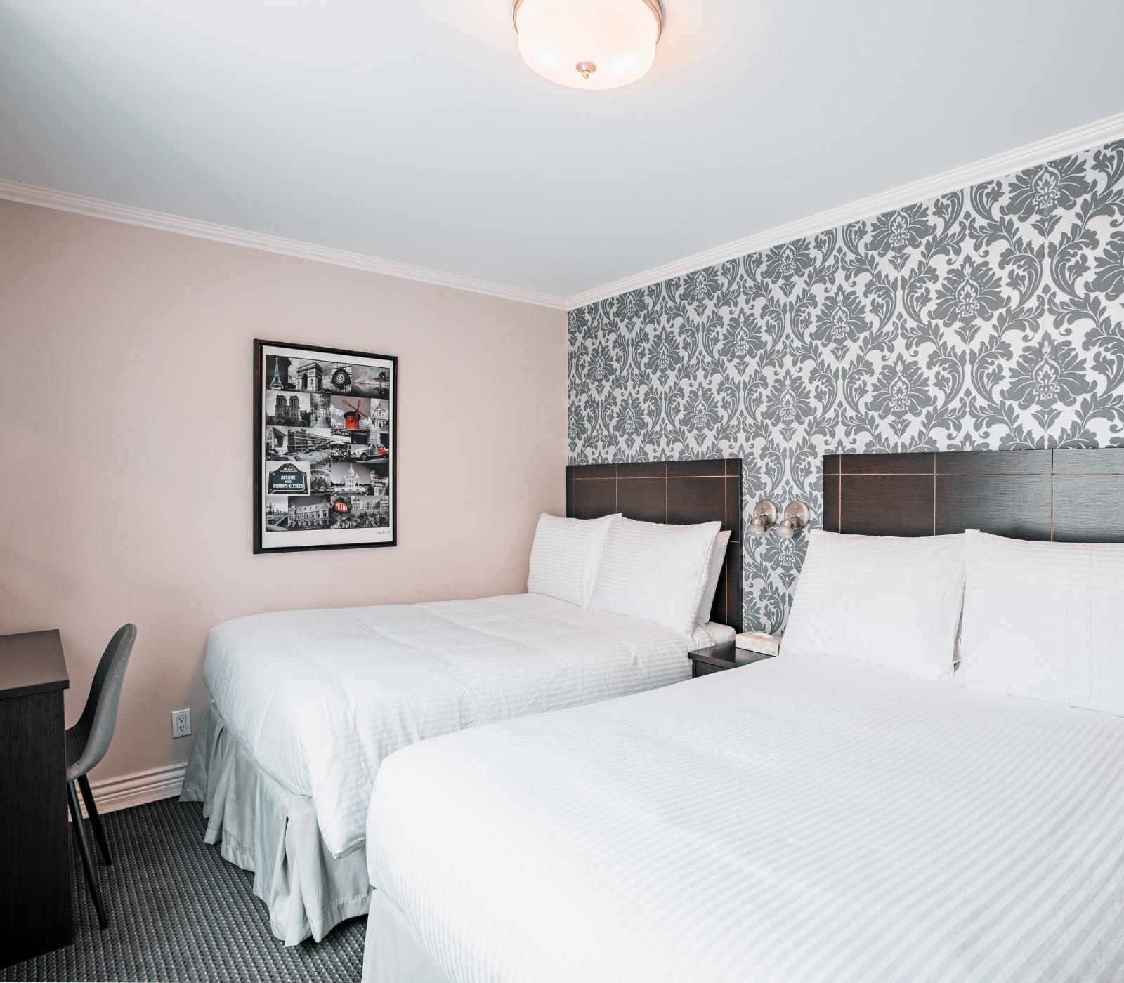 Montréal boutique hotel room before Marketics — generic interiors, Paris poster